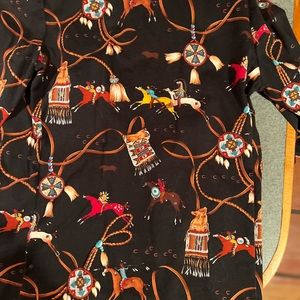 Pine Cove Native American ledger art style pattern. L or XL. Stunning jacket